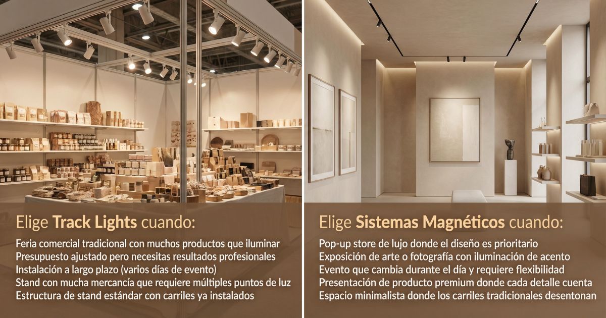 Visueller Vergleich beider Beleuchtungssysteme für Veranstaltungen