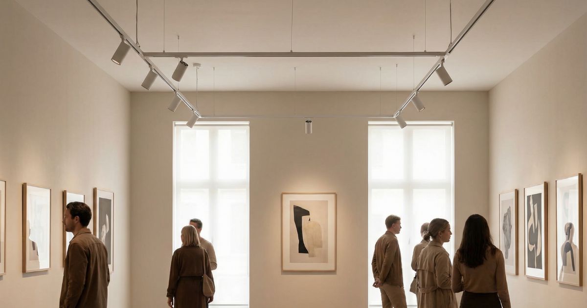 Magnetisches Beleuchtungssystem in einer Kunstausstellung