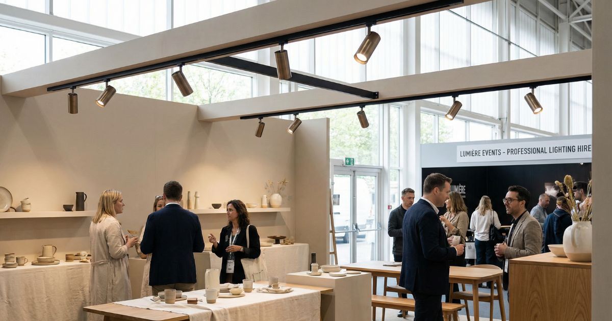 Track Lights System auf einer Handelsmesse installiert